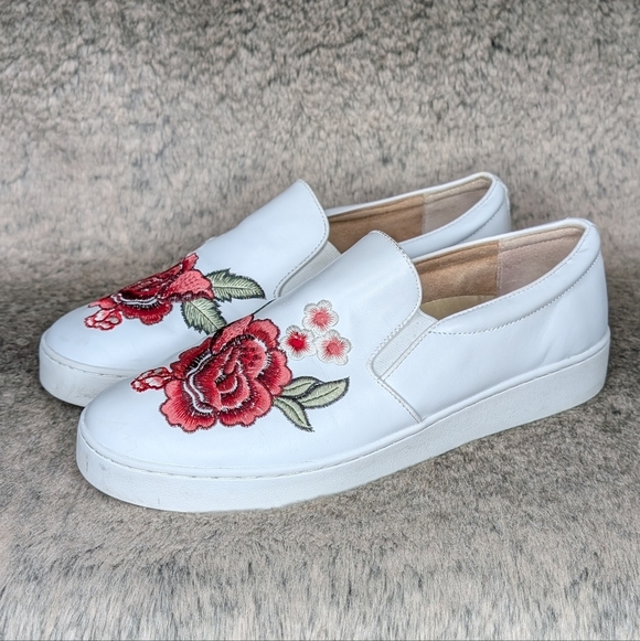 Vionic Midi Floral Slip On Sneaker Embroidered White Women's 10 - Picture 5 of 11